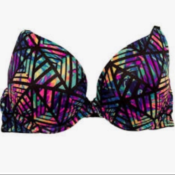 ❤️ VICTORIA SECRET PINK Bra Wear Everywhere Lightly Lined Size 32A black neon - Picture 6 of 8